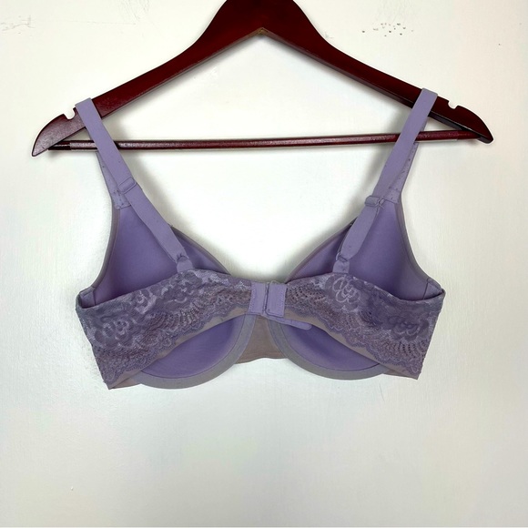 Vanity Fair Womens Light Luxurious Full Coverage Lace Detail Bra Size 34D Purple - Picture 4 of 5